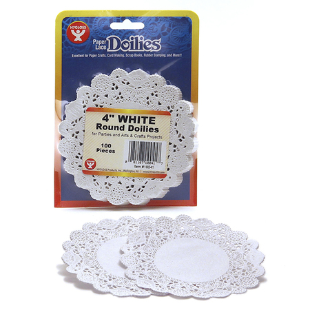 Hygloss Products Round Paper Lace Doilies, White, 4in, PK600 10041